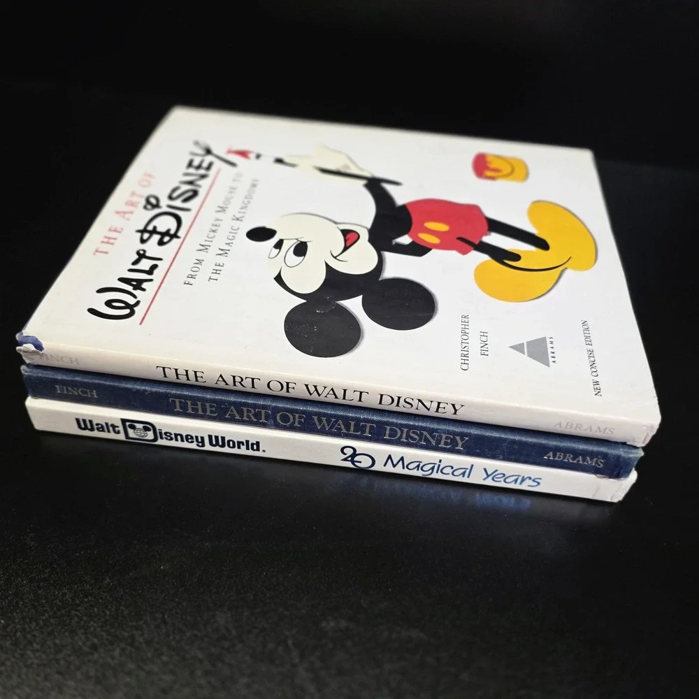 Disney Art Books Lot 3pc Vintage WDW 20th Anniversary Art of Walt Disney Finch